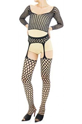 Combinaison Resille Ouverte – Lingerie Ultra Élastique – Noir – 40-75 kg