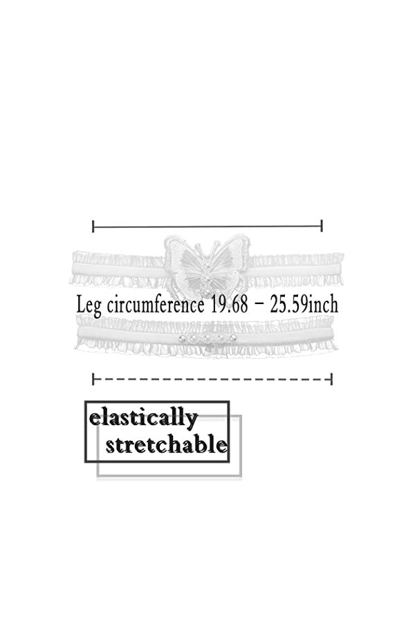 Flayem De mariée Mariage Dentelle Jarretières Élastiqué La cuisse perle Jarretière Application Bal de promo banquet Jambe Acc