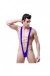 HNGPB Borat Mankini Lot de 2 maillots de bain pour homme avec string pour déguisement ou fête, bleu, Taille Unique