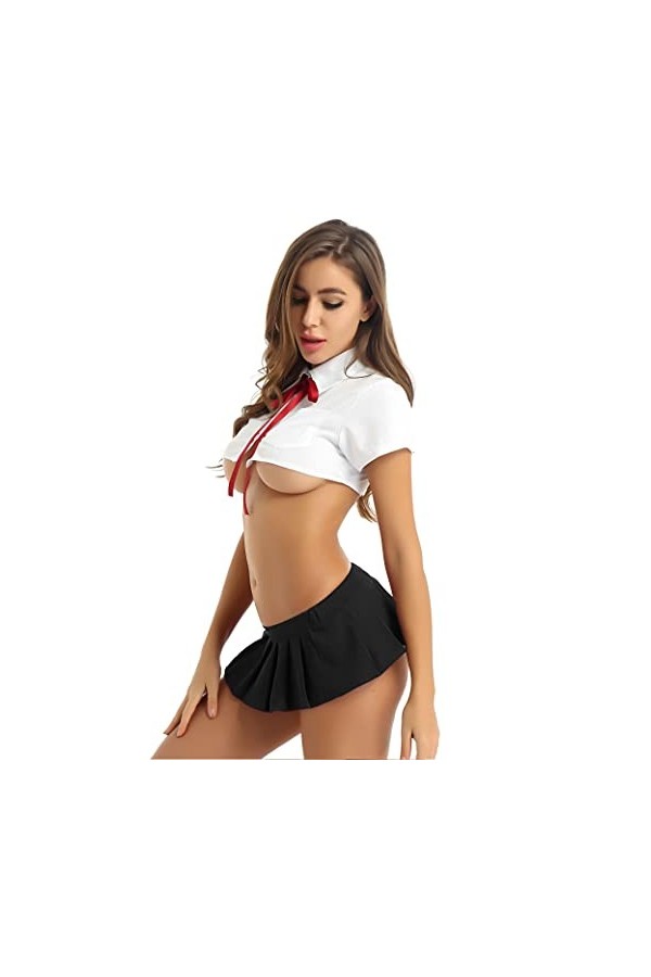 asdsad Scolaire Sexy Costume Schoolgirl Cosplay Student Uniforme Femme Naughty School Fille Lingerie Ensemble Érotique Shirts