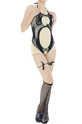 Combinaison Resille Ouverte – Lingerie Ultra Élastique – Noir – 40-75 kg