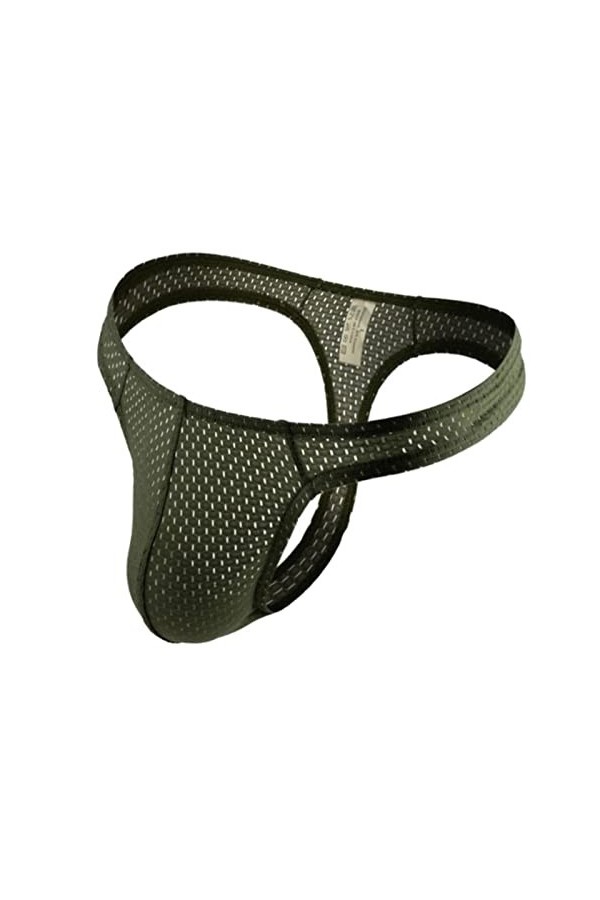 CHOUBAGUAI String creux en maille pour homme - Sous-vêtements sexy - Vert militaire - XL