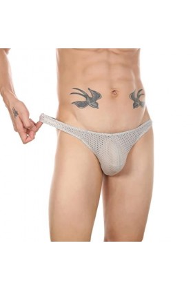 CHOUBAGUAI String creux en maille pour homme - Sous-vêtements sexy - Vert militaire - XL