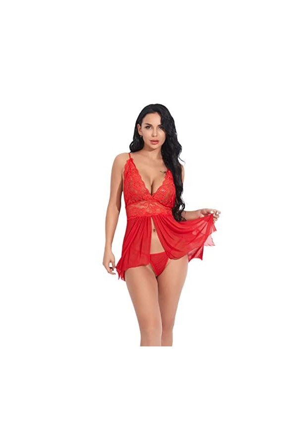 JINZIJINYU Nuisette Sexy Femme Dentelle Motif Sling Jupe Short Deux Pièces Costume Sexy Bleu Xxl