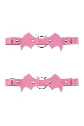 DOKLY Lot de 2 porte-jarretelles élastiques sexy en cuir pour femme Style punk rock