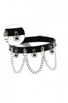 GLEAVI 1Pc Noir Cloche Chaîne Jambe Boucle Punk Bijoux Cuisse Anneau Jarretières Punk Cuir Jarretière Corps Chaînes Pour Femm