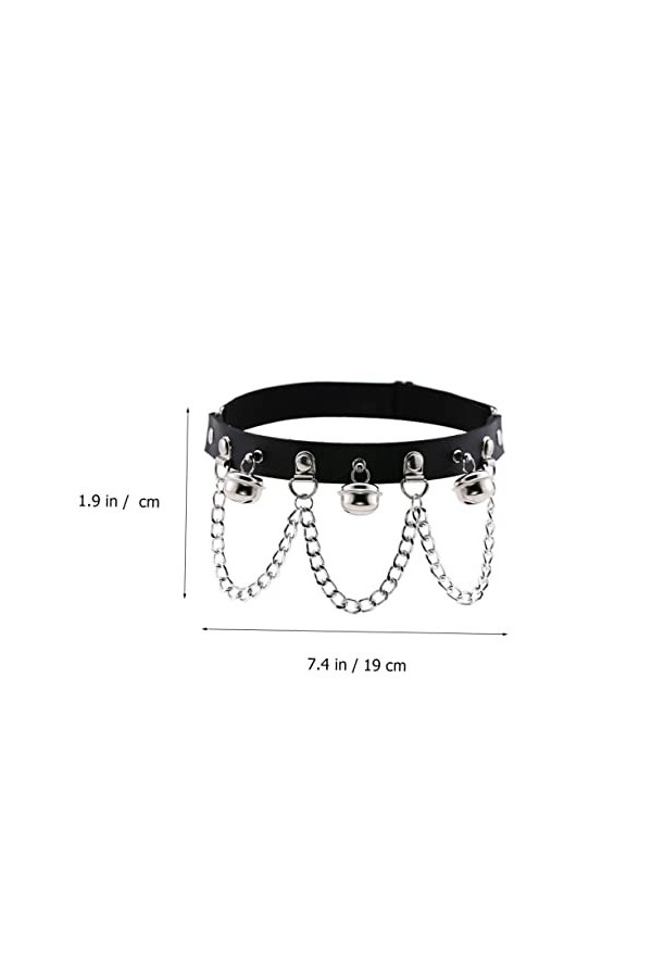 GLEAVI 1Pc Noir Cloche Chaîne Jambe Boucle Punk Bijoux Cuisse Anneau Jarretières Punk Cuir Jarretière Corps Chaînes Pour Femm