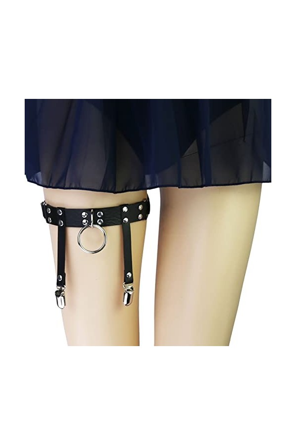 Punk PU Cuir Cuisse Chaîne Jambe Corps Chaîne Harnais Gothique Jambe Jarretière Mode Beach Club Party Corps Fournitures Cuiss