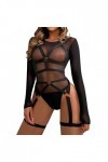 Fulidngzg Lingerie sexy pour femme - Dentelle - Lingerie SM - Courbée - Lingerie sexy - Nuisette - Filet - Élégant - Entrejam