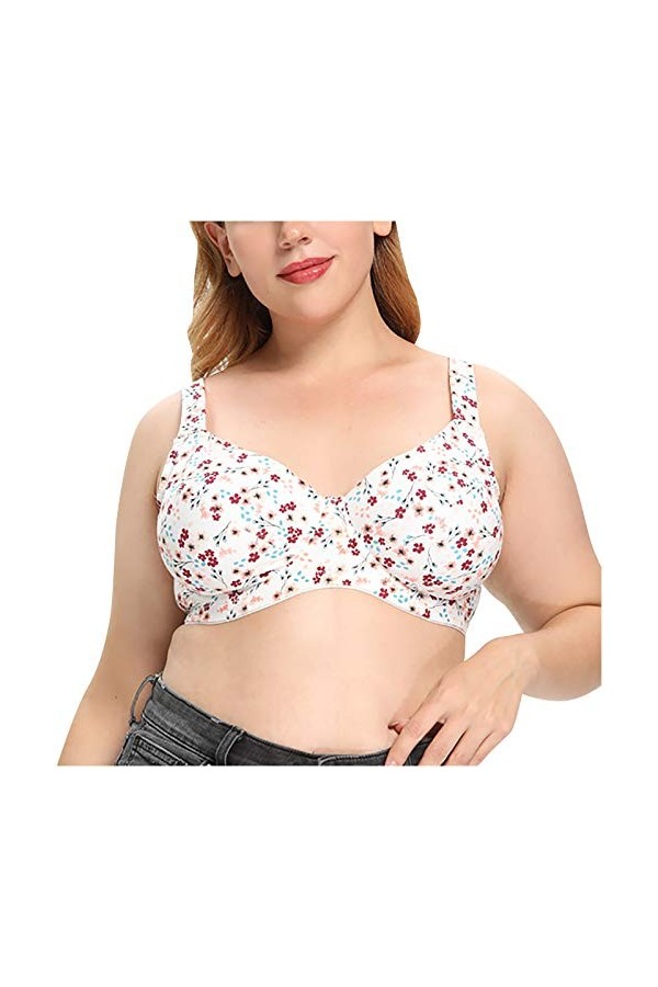 HANXIULIN Soutien-gorge à fermeture avant pour femme - Fermeture avant - Sans fermeture à lavant - Bustier solide - Rembourr