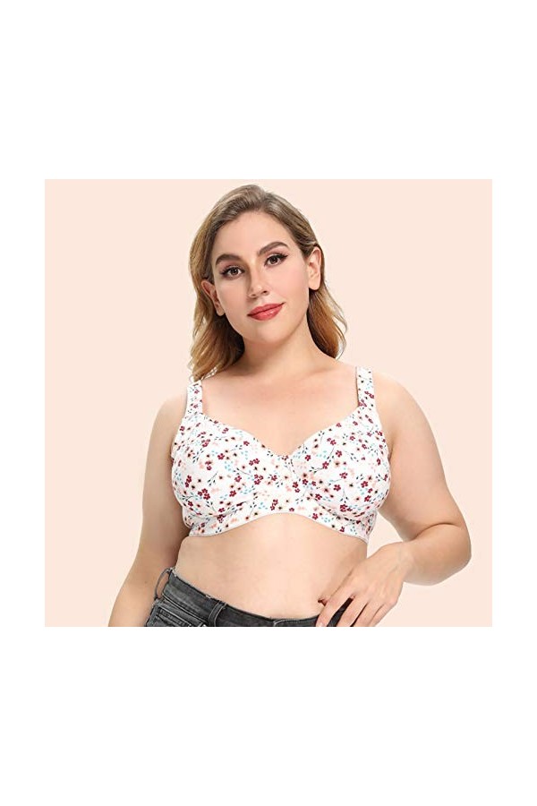 HANXIULIN Soutien-gorge à fermeture avant pour femme - Fermeture avant - Sans fermeture à lavant - Bustier solide - Rembourr