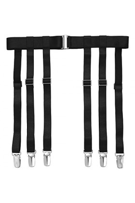 GARGALA Porte-jarretelles pour femme Simplicity Sexy Socks Jarretelles pour bas de cuisse avec 4/6 clips métalliques, 6 sangl