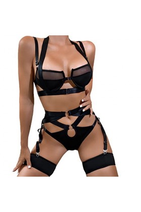 Latex Sexy Lingerie Femme Lingerie Sexy Femme Coquine Hot Sexy Bodysuit Femmes Sexy col en V fronde sans manches fleurs dente