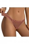 Briskorry String pour femme - Sous-vêtements doux - Sous-vêtements - Thong - Culotte avec dentelle, Rose, M