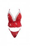 Pdakieyxnd sous-Vetements de Noël Feminins Sexy Féminin Dentelle Tenue Érotique Noir String Sensuelle Rouge Valentin Coquin S