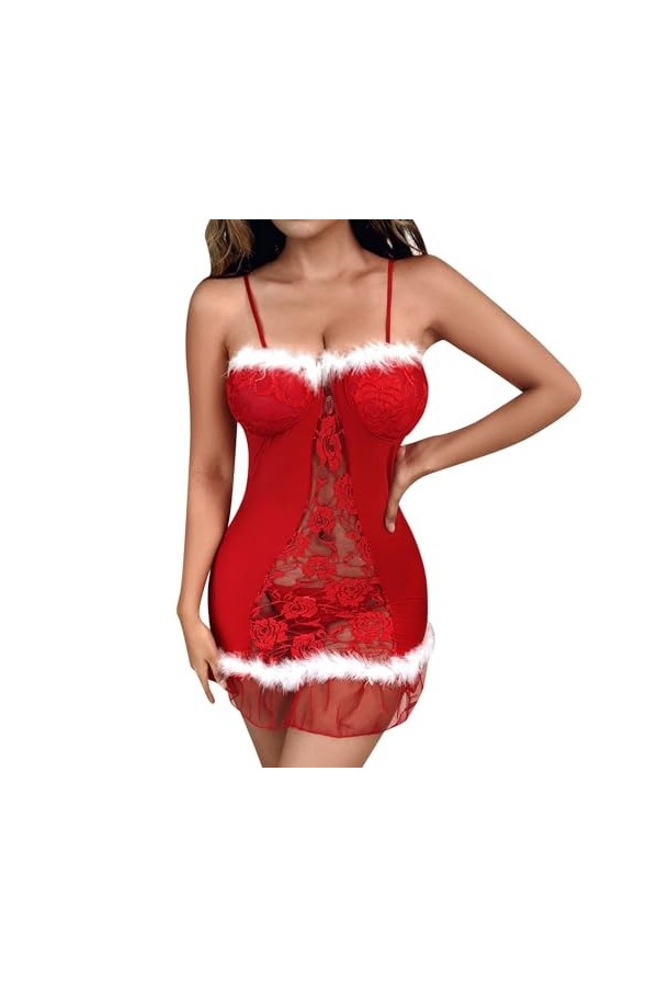 RYTEJFES Lingerie Femme Sexy, Open Sex Erotique Femmes Sous-vêtements Tenue Noël Ensemble Sexy Lingerie Costume Grande Taille