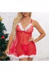 Lingerie Festival Creux sous-vêtements Rouge Ensemble noël Chemise de Nuit String Sexy Femmes intimes Lingerie Sexy Cuir Homm