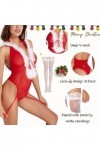 ROSVAJFY Ensemble Lingerie de Noël Femme Mere Noel Sexy Nuisette Dentelle Transparente Christmas Costume sous-Vêtements Chemi