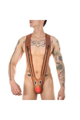 VemeFufu Noël Renne String Santa Bonhomme de Neige G String Tanga Homme Sous-vêtements Anniversaire Blague Cadeau Sexy Borat 