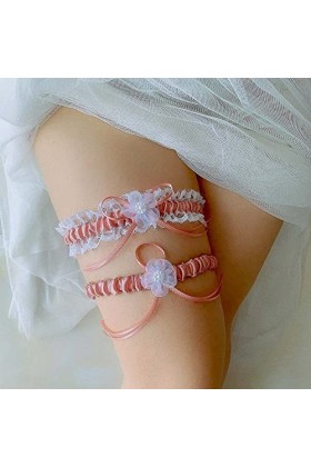 2 pièces De mariée Jarretière Mariage,Jarretelles en dentelle pour mariée avec nœud,Laccessoire Nuptial,porte-jarretelles de