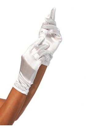 Leg Avenue 2B Gants Jusquaux Poignets en Satin Blanc Taille Unique EUR 34-38