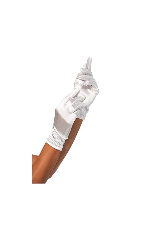 Leg Avenue 2B Gants Jusquaux Poignets en Satin Blanc Taille Unique EUR 34-38