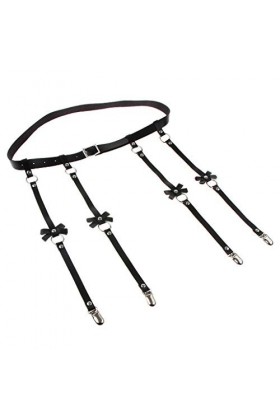 Bonarty Porte-jarretelles en Cuir PU Taille Ajustable