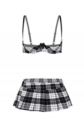 Alvivi Lingerie Femme Sexy Érotique Nuisette Uniforme Écolière Scolaire Costume Cosplay Schoolgirl Soutien Gorge Redresse-Sei