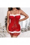 Fulidngzg Costume de Noël sexy pour femme - Cosplay - Robe de Noël extrême - XXL - Lingerie de Nouvel An - Lingerie de Noël -