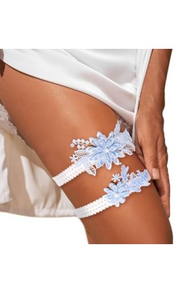 XIHIRCD 2 Pièces de Jarretière de Mariage, Jarretière en Dentelle Bleu Clair Jarretière de Mariage Jarretière de Cuisse pour 