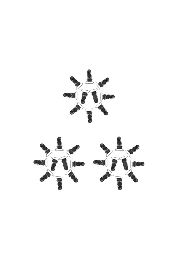 Lot de 3 porte-jarretelles pour femme, style punk, gothique, 26 mm, noir