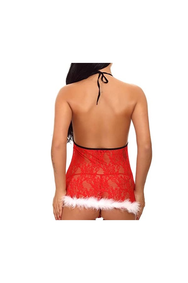 Générique Robe de Noël Femme Sexy Lingerie Coquine Combinaison Femme Sexy Lingerie Femme Classe Costumes Sexy Femme Tenu Sexy