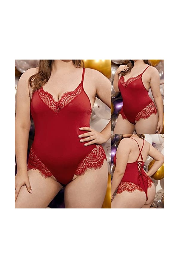 Noël Les Cadeaux danniversaire Ouverte Nightwear Coquine Hot Femme Lingerie Sexy Lace de Confort Push Up Sein Culottes Strin