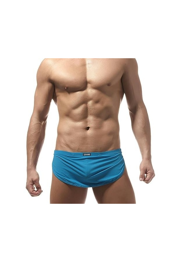 WSZJLN Lounge Pyjama Bas de Sommeil sous-vêtements Sexy pour Hommes Shorts Boxers décontracté Maison côté Fendu lâche Bas de 