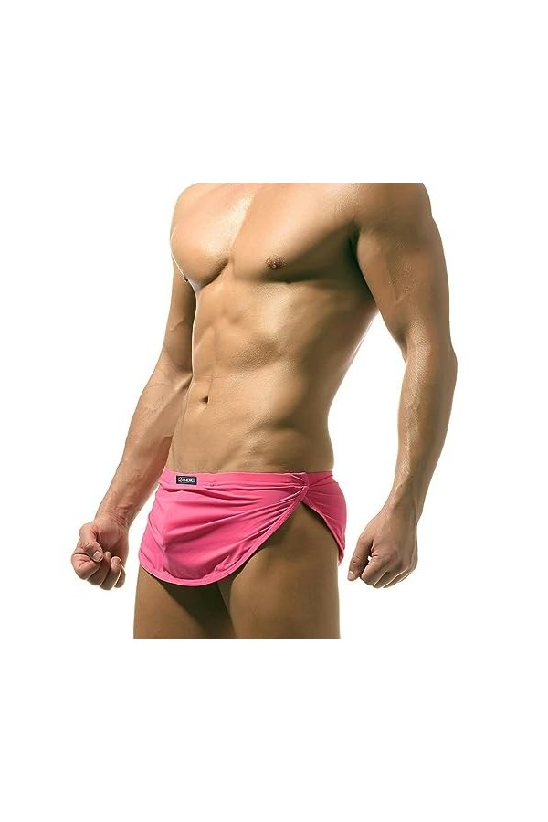 WSZJLN Lounge Pyjama Bas de Sommeil sous-vêtements Sexy pour Hommes Shorts Boxers décontracté Maison côté Fendu lâche Bas de 