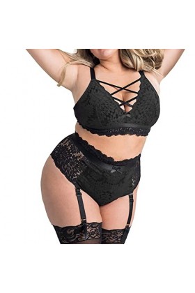 liaddkv Ensemble de pyjama sexy pour femme - Lingerie orientale, Noir , XXXL