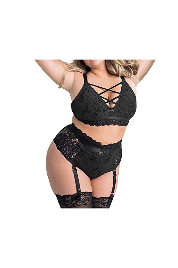 liaddkv Ensemble de pyjama sexy pour femme - Lingerie orientale, Noir , XXXL