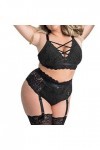 liaddkv Ensemble de pyjama sexy pour femme - Lingerie orientale, Noir , XXXL