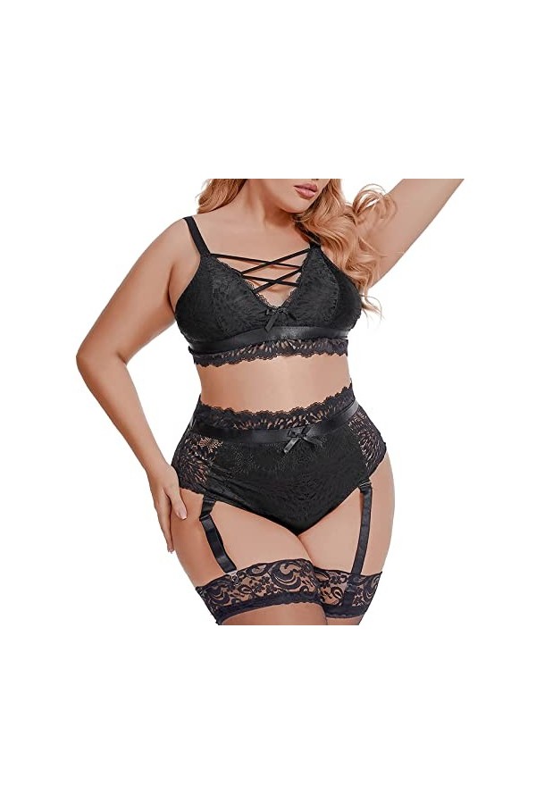 liaddkv Ensemble de pyjama sexy pour femme - Lingerie orientale, Noir , XXXL