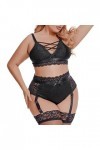 liaddkv Ensemble de pyjama sexy pour femme - Lingerie orientale, Noir , XXXL