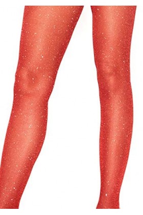 Leg Avenue 7130 Collant Transparent en Lurex Rouge Tu Eur 34-38