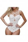 Fulidngzg Body en dentelle noir pour femme - Lingerie sexy avec entrejambe ouvert - Lingerie sexy avec trou - Sous-vêtements 