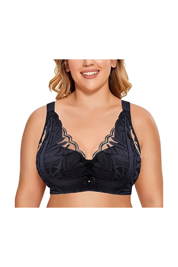 Soutien-gorge sans coutures en dentelle - Fermeture avant - Sans fleurs - Soutien-gorge push-up - Soutien-gorge push-up - San