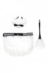 soubrette costuma– Accessoires costume soubrette avec cerceau à cheveux, tablier et plumeau – Accessoire fête masquée pour fe