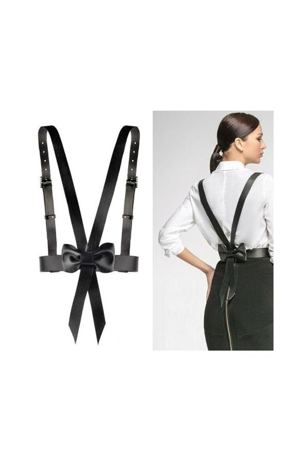 Jiamiao Punk Ceinture de Taille Femmes Adolescents Discothèque Maigre Corps Jarretelles réglables Ceintures de Bondage pour f