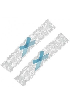 HOMSFOU 2 Pièces De Mariée en Dentelle Legband Décor À La Main De Mariage Mariée Dentelle Jarretières De Mariée pour Mariée J