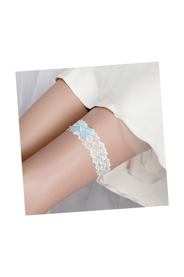 HOMSFOU 2 Pièces De Mariée en Dentelle Legband Décor À La Main De Mariage Mariée Dentelle Jarretières De Mariée pour Mariée J