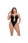 Fulidngzg Sous-vêtement sexy pour femme - Grandes tailles - Sous-vêtements ouverts - Curvy Babydoll - Body SM noir - Lingerie