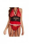 Générique Body Damen Sexy Dessous en Dentelle Costume Pyjama Femme Sexy Chic Ensemble Sexy Ouvert Lingerie Sexy Hot Chaude Nu