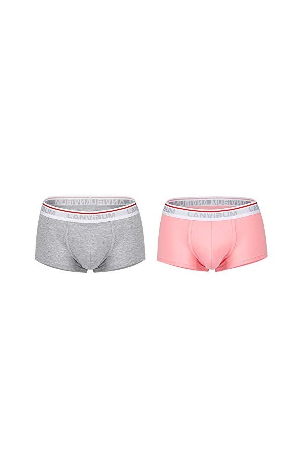 Boxer Homme Sexy sous-vêtements Boxer Couleur Sexy Fruit U- Boxer 2PC Hommes exposés Respirants sous-vêtements pour Hommes Te